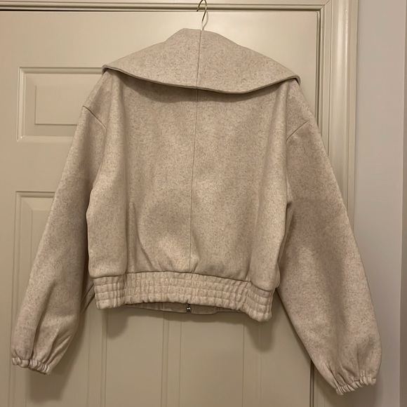 Madewell CREAM ZIP-FRONT SHAWL BOMBER JACKET/NWT/LARGE - Picture 15 of 15